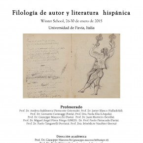 CURSO: FILOLOGÍA DE AUTOR Y LITERATURA HISPÁNICA. UNIVERSIDAD DE PAVÍA.